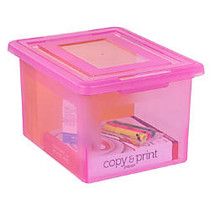 Office Wagon; Brand Letter And Legal File Tote, 18 inch;L x 14 1/4 inch;W x 11 inch;H, Spring Pink