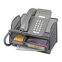Safco; Onyx Mesh Telephone Stand With Drawer, 7 inch;H x 11 3/4 inch;W x 9 1/4 inch;D, Black