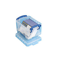 Really Useful Box; Plastic Storage Box, 0.3 Liter, 4 3/4 inch; x 3 1/4 inch; x 2 1/2 inch;, Clear