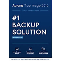 Acronis; True Image&trade; 2016, For 1 PC or Mac, 1-Year Subscription, Traditional Disc