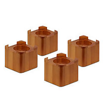 Honey-Can-Do Wooden Bed Lifts, 3 13/16 inch;H x 4 1/4 inch;W x 4 1/4 inch;D, Dark Maple, Pack Of 4
