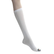 Medline EMS Nylon/Spandex Knee-Length Anti-Embolism Stockings, Large Regular, White, Pack Of 12 Pairs