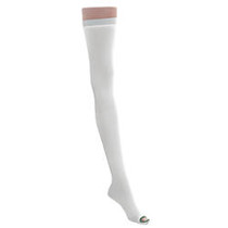 Medline EMS Nylon/Spandex Thigh-Length Anti-Embolism Stockings, X-Large Long, White, Pack Of 6 Pairs