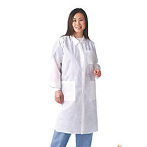Medline Multilayer Lab Coats With Knit Cuffs, 3X, 10 Lab Coats Per Box, Case of 3 Boxes