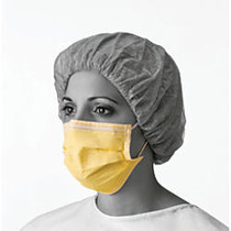 Prohibit Isolation Face Masks With Earloops, Yellow, 50 Masks Per Box, Case Of 6 Boxes