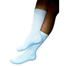 SensiFoot; Support Crew Socks, 8-15 mmHg, Crew, Large, Men's 10 1/2-12, Women's 11 1/2-13, White