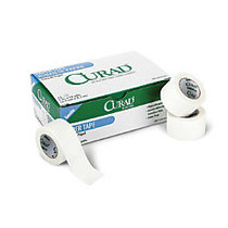 CURAD Paper Adhesive Tape, 1 inch; x 10 yd., White, 12 Rolls Per Box, Case of 10 Boxes