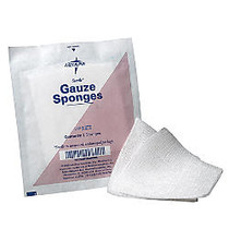 Medline Gauze Sponges, Sterile, 4 inch; x 4 inch;, 12-Ply, Box Of 200