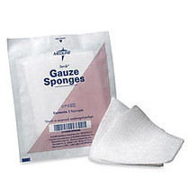 Medline Non-Sterile Woven Gauze Sponges, 12-Ply, 3 inch; x 3 inch;, White, Pack Of 200