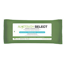 Aloetouch SELECT Premium Spunlace Personal Cleansing Wipes, 8 inch; x 12 inch;, White, Pack Of 48 Wipes, Case Of 12 Packs