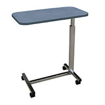 Medline Height Adjustable Overbed Table, 30 inch; x 15 inch;, Blue