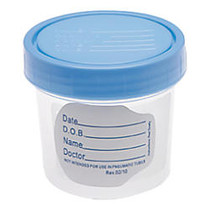 Medline Specimen Container, 4 Oz., Blue/Clear, Case Of 100