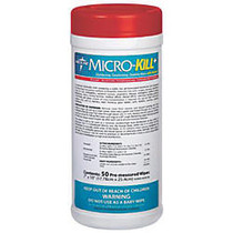 Micro-Kill Disinfectant Wipes, 7 inch; x 10 inch;, 50 Wipes Per Canister, Case Of 12 Canister