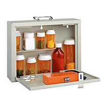 MMF Industries Med-Master Premium Steel Medication Case, 9 1/2 inch;H x 4 inch;W x 12 inch;D, Platinum