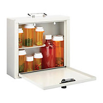 MMF Industries Med-Master Standard Steel Medication Case, 9 1/2 inch;H x 3 3/4 inch;W x 10 3/4 inch;D, Platinum