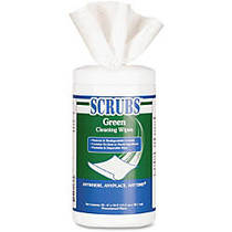 SCRUBS; Green Cleaning Wipes, Fragrance-Free, Tub Of 50