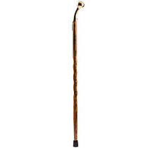 Brazos Walking Sticks&trade; Twisted Bocote Exotic Wood Cane With Brass Hame Top, 37 inch;