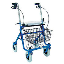 DMI; Classic Adjustable Steel Folding Rollator Walker, 38 inch;H x 23 inch;W x 29 1/2 inch;D, Blue