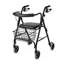 Guardian Deluxe Rollator, 6 inch; Wheels, Black