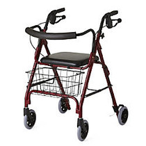 Guardian Deluxe Rollator, 6 inch; Wheels, Burgundy