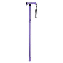 HealthSmart; Adjustable Gel Handle Aluminum Folding Walking Cane, 33 inch; - 37 inch;, Lavender
