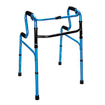 HealthSmart; Sit-to-Stand Adjustable Aluminum Folding Walker, 34 inch;H x 17 inch;W x 12 inch;D, Blue/Black