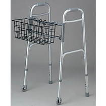 Medline 2-Button Walker Baskets, 5 1/2 inch; x 16 inch; x 7 inch;, Black, Case Of 2