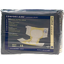 Comfort-Aire Disposable Briefs, X-Large, 59 - 66 inch;, Beige, Bag Of 20, Case Of 3 Bags