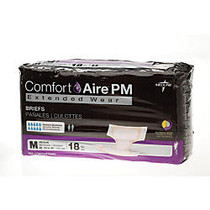 ComfortAire PM Extended Wear Disposable Briefs, Medium, 32 - 44 inch;, Beige, 18 Briefs Per Bag, Case Of 4 Bags