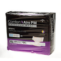 ComfortAire PM Extended Wear Disposable Briefs, X-Large, 59 - 66 inch;, Beige, 14 Briefs Per Bag, Case Of 4 Bags