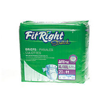 FitRight Stretch Ultra Briefs, X-Large/XX-Large, Green, Case Of 80 Briefs