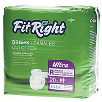 FitRight Ultra Briefs, Regular, 40 - 50 inch;, Purple, 20 Briefs Per Bag, Case Of 4 Bags