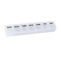 MABIS 7-Day Pill Holder, 6 3/4 inch; x 1 inch;, Clear