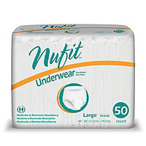 Nu-Fit; Protective Underwear, Large, 44 inch;-58 inch;, Box Of 50