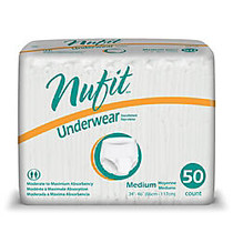 Nu-Fit; Protective Underwear, Medium, 34 inch;-46 inch;, Box Of 50