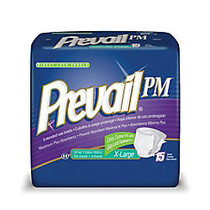 Prevail; PM Extended Wear Adult Briefs, X-Large, 59 inch;-64 inch;, Seafoam, Box Of 15