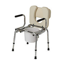 Guardian Drop-Arm Padded Commode, Chrome