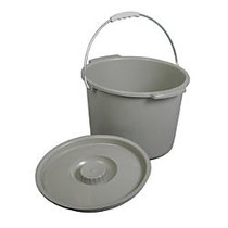 Medline Commode Buckets, Gray, Case Of 6