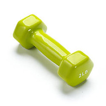 Black Mountain Products Vinyl Dumbbell, 2 Lb, 6 inch;H x 6 inch;W x 6 inch;D, Green