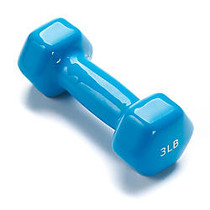 Black Mountain Products Vinyl Dumbbell, 3 Lb, 6 inch;H x 6 inch;W x 6 inch;D, Blue