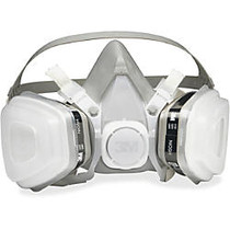 3M Dual Cartridge Respirator - Medium Size - Vapor, Particulate Protection - Thermoplastic Elastomer (TPE) - Gray - 1 Each