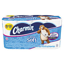 Charmin; Ultra Soft&trade; 2-Ply Bathroom Tissue, White, 154 Sheets Per Roll, Pack Of 16 Rolls