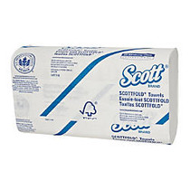 Scott; Scottfold 1-Ply Folded Paper Towels, 8 1/8 inch; x 12 7/16 inch;, 60% Recycled, White, Pack Of 175 Towels, Carton Of 25 Packs
