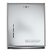 San Jamar C-Fold/Multifold Towel Dispenser, 14 3/4 inch;H x 11 3/8 inch;W x 4 inch;D, Chrome