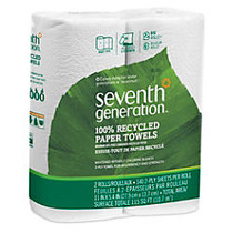 Seventh Generation; 100% Recycled Paper Towels, 2-Ply, 140 Sheets Per Roll, Pack Of 2 Rolls