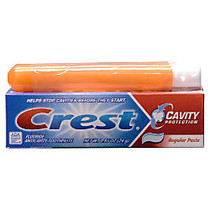 Crest Travel-Size Toothbrush With Toothpaste, 0.85 Oz, Assorted Colors
