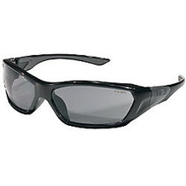 Crews ForceFlex Safety Glasses, Black Frame, Gray Lens