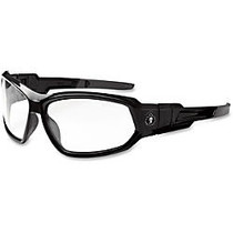 Ergodyne Skullerz Loki Clear Lens Safety Glasses - Eye, UVC, UVB, UVA, Dust, Debris Protection - Nylon Frame, Polycarbonate Temple, Polycarbonate Lens - Black - 1 / Each