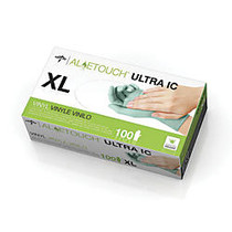 Aloetouch Ultra IC Disposable Powder-Free Vinyl Exam Gloves, X-Large, Green, 90 Gloves Per Box, Case Of 10 Boxes
