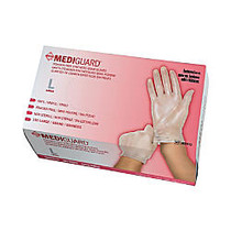 Mediguard Powder-Free Vinyl Exam Gloves, Large, 150/Box, 10 Boxes per Case